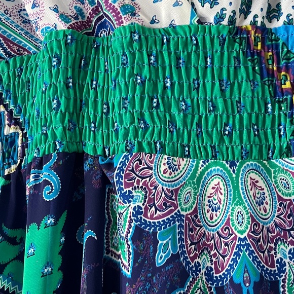 Rabbit Rabbit Rabbit Blue & Green Asymmetrical Patchwork Dress - Picture 4 of 7